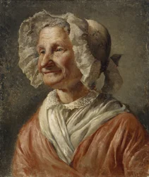 Vieille femme en bonnet blanc